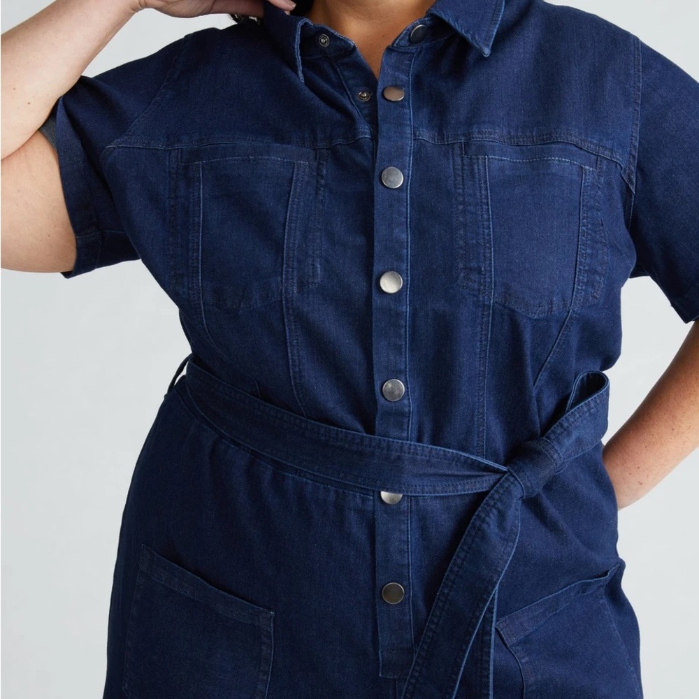 UNIVERSAL STANDARD Kate Denim Jumpsuit Plus Size - Picture 2 of 3